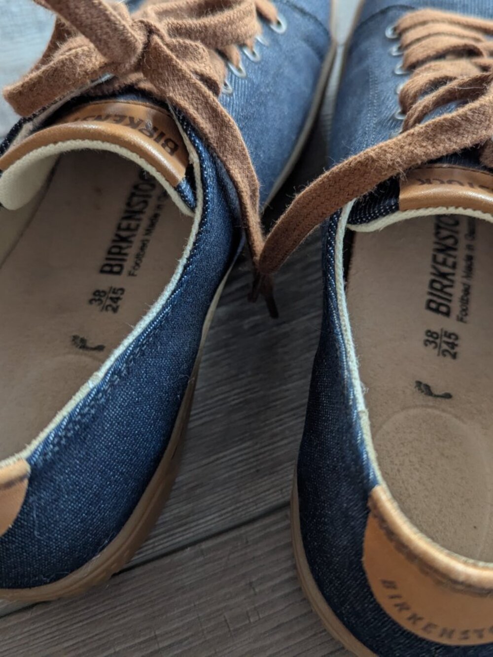 Birkenstock Unisex Arran Low Profile Support Footbed Sneaker Shoes Denim 38 - Picture 3 of 8